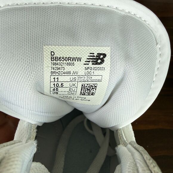 New Balance Men\'s 650R Athletic Shoes Sneakers White BB650RWW Size US 11D - NEW main image 10
